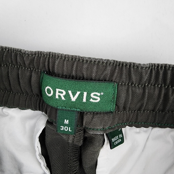 Orvis Pants Mens Medium 30L Green Outdoors Casual Pocket Drawstring (30x30) - Picture 4 of 10